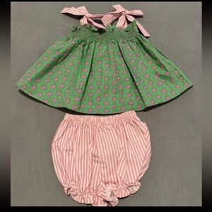 Pink and green floral bloomer set